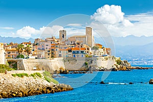 Historic center of Antibes, French Riviera, Provence, France.