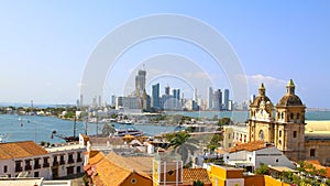 Historic center of Cartagena, port and boca grande.