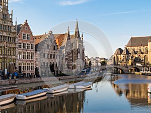 The historic center of Ghent, Belgium