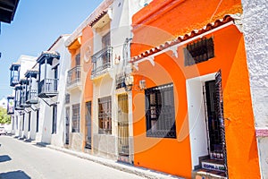 Historic center in Santa Marta, caribbean city photo