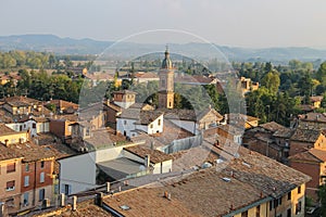 Historic center of Spilamberto, Italy. Top view