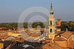 Historic center of Spilamberto, Italy. Top view