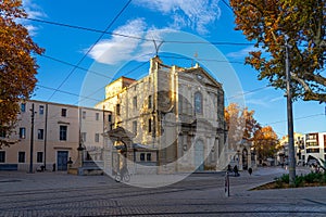 Historic center street in Montpellier, France.