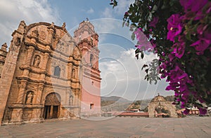 Historic center of Tlalpujahua, Michoacan, Mexico, as well as its main church
