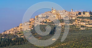 Historic center of Trevi, typical mediaeval village in Umbria, Italy