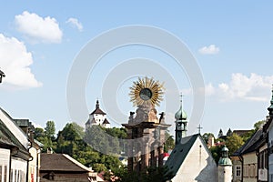 Historické centrum Banskej Štiavnice,Slovensko.Pohľad na Nový zámok.