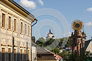 Historické centrum Banskej Štiavnice,Slovensko.Pohľad na Nový zámok.