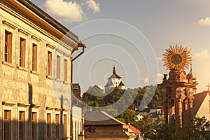 Historické centrum Banskej Štiavnice,Slovensko.Pohľad na Nový zámok.