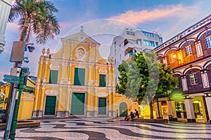 Historic Centre of Macau. Senado Square in China photo