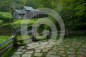 Historic charming Mabry Mill on the Blue Ridge Parkway in the meadows of Dan, Virginia