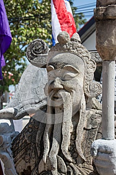 Historic Chinese stone sculpture, Ancient Chinese stone doll outdoor decoration