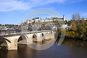 Historic Chinon in spring sunshine, France