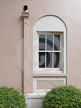 Historic church arched window