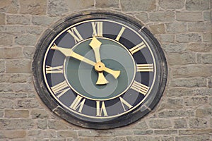 Historic church bell tower clock