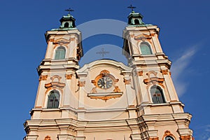 The historic church of Divine Providence in Bielsko-BiaÅ‚a from the 18th century.