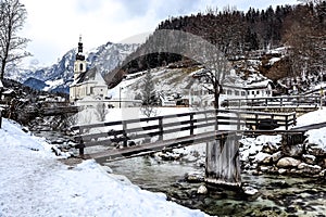 Historic church in Germany during winter