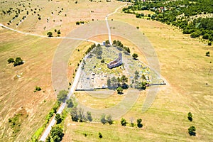 Historic church of Holy Salvation ruins in Cetina, pre-romanesque church in Dalmatian hinterland