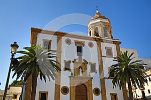 Historic church at the Plaza del Socorro in the old town of Ronda. Andadalusia, Spain photo