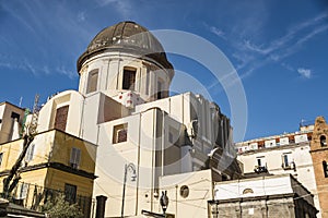 Historic church in Saint Dominic square in Naples, Italy