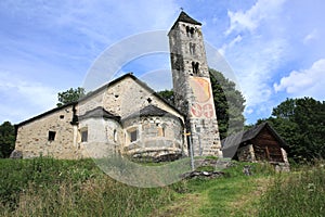 Historic Church San Carlo di Negrentino in Tessin, Switzerland