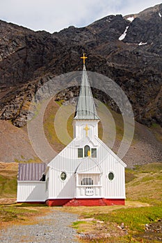 Historic church on South Georgia Island,