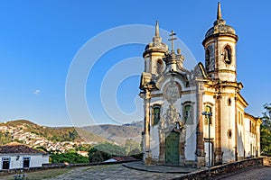 Historic churches in Baroque and colonial style in Ouro Preto