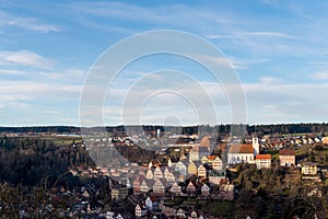 Historic city of Altensteig in the Black forrest in Germany