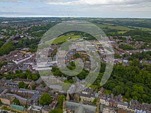 Historic city center aerial view, Durham, UK