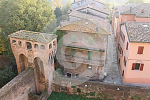 Historic city center of Vignola, Italy.