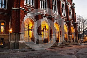 Historic city centre of Krakow by night