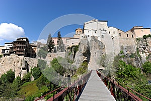 Historic city of Cuenca, with bridge over Huecar River ravine, Spain photo