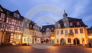 historic city gelnhausen germany in the evening