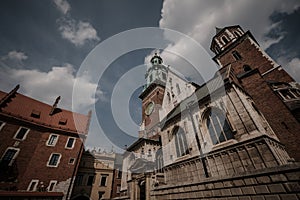 Historic city of Krakow in Poland, famous among tourists Wawel Castle