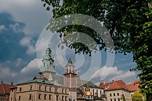 Historic city of Krakow in Poland famous among tourists Wawel Castle