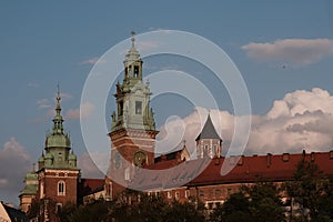 Historic city of Krakow in Poland famous among tourists Wawel Castle