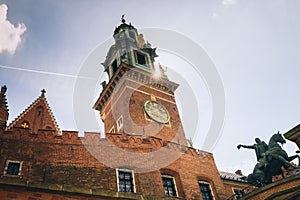 Historic city of Krakow in Poland, famous among tourists Wawel Castle