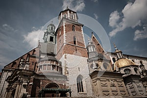 Historic city of Krakow in Poland, famous among tourists Wawel Castle