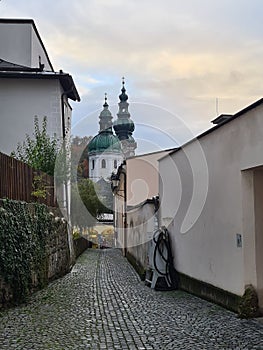 Historic city of Salzburg in fall, Austria