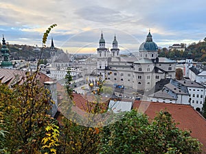 Historic city of Salzburg in fall, Austria