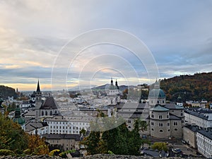 Historic city of Salzburg in fall, Austria