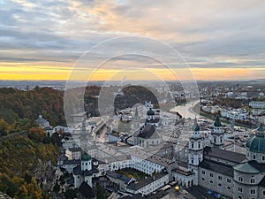 Historic city of Salzburg in fall, Austria