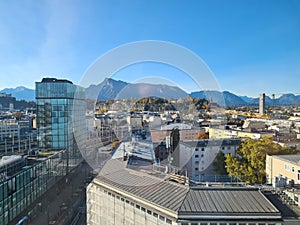 Historic city of Salzburg in fall, Austria