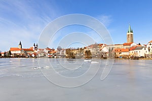 Historic city of Telc in winter