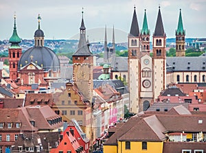 Historic city of Wurzburg, Franconia, Bavaria, Germany