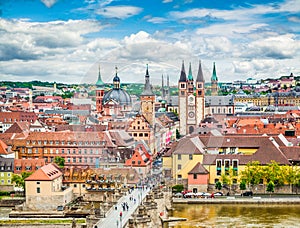 Historic city of WÃ¼rzburg, Bavaria, Germany