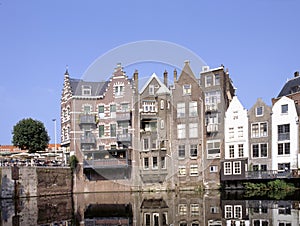 Historic cityscape of Delfshaven, Rotterdam, Holland
