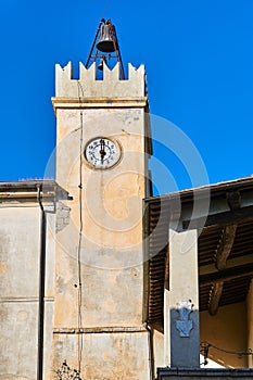 Historic clock tower in the city of Magliano