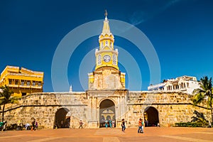 Historic clock tower gate and entrance to the old