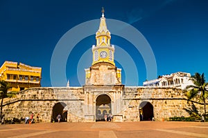 Historic clock tower gate and entrance to the old