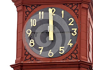 Historic clock tower showing the exact time, Jihlava, Europe